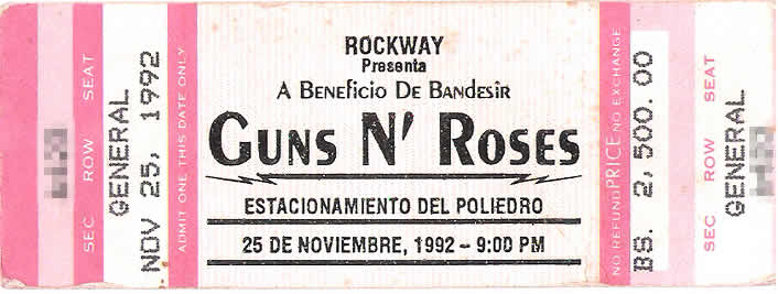 [Crónica] 25 de Noviembre de 1992 - Caracas, Poliedro de Caracas, VENEZUELA. Entrada_concierto_guns_and_roses_venezuela
